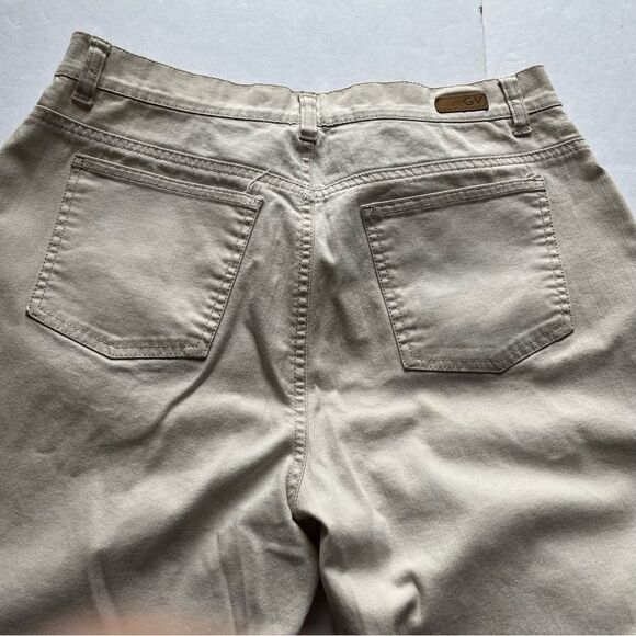 Gloria Vanderbilt Women's Light Tan Capri Pants w Pink Floral Embroidery Size 12 - Picture 6 of 7